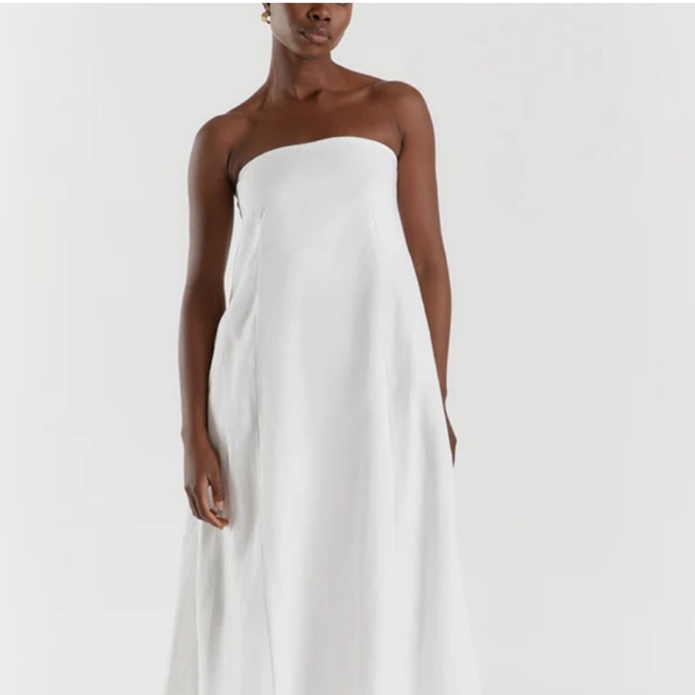 DISSH White Strapless linen long dress